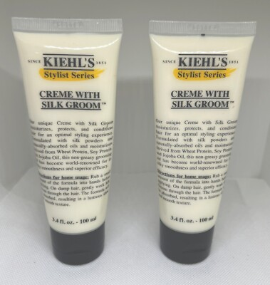 #ad 2 Pack Kiehl#x27;s Creme with Silk Groom Hair Styling Cream 3.4 fl.oz SEALED $28.79