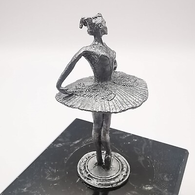 #ad Statue Ballerina Figurine Tin Marble Decor Vintage Figure Handmade Beautiful $60.00