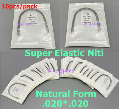 #ad Dental Ortho Super Elastic Niti Natural 20X20 Rectangular Arch Wires Upper Lower $225.25