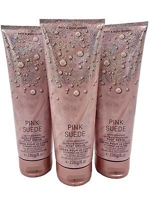 #ad Bath amp; Body Works LOT 3 Pink Suede Ultimate Hydration Body Cream Lotion 8 oz $31.34