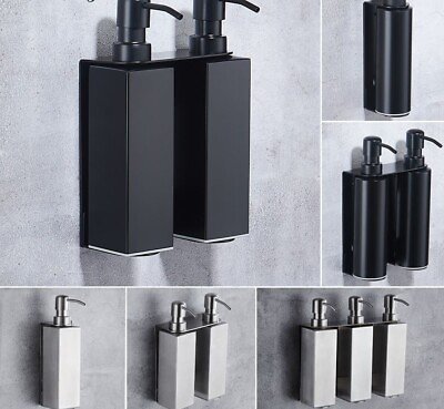 #ad Single Double Liquid Soap Dispensers Organizer Wall Mounted Bathroom Accessories $82.44