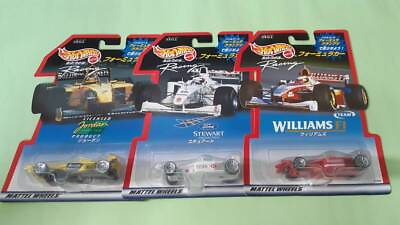 #ad 3 Hot Wheels F1 Mini Cars Williams Stewart Ford Jordan Honda Mattel Blister Out $119.29