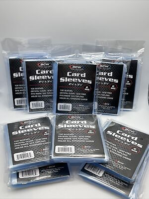 #ad BCW Penny Card Soft Sleeves 10 Packs of 100 for Standard Sized Cards = 1000 $13.90
