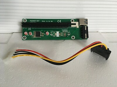 PCIe 4 Pin MOLEX PCI E 16x to 1x Powered Riser Adapter Card w 60cm USB 3.0  $6.99