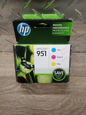 #ad NEW Genuine HP 951 Tri Color Ink Cartridges Cyan Magenta Yellow 07 2014 Sealed $29.99
