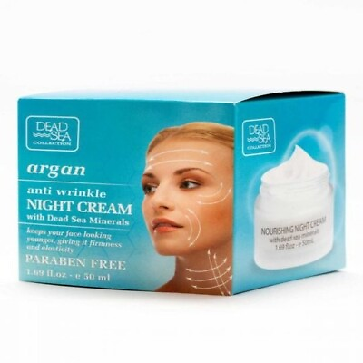#ad Argan Anti wrinkle Night Cream 1.69fl ea Dead Sea Collection Free NEW $16.97
