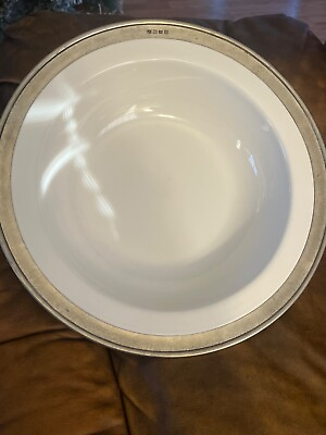 #ad 🔥Match Pewter and Ceramic Large Serving Dish. Made in Italy. Rare $287.50