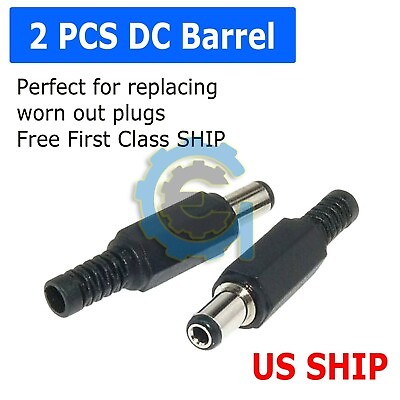 2X DC 5.5x2.1mm Male Barrel DC Power Plug Connector for CCTV M71 $2.99