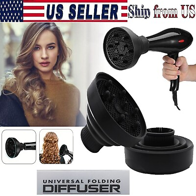 #ad Hair Dryer Diffuser Silicone Universal Travel Professional Salon Foldable US NEW $8.49