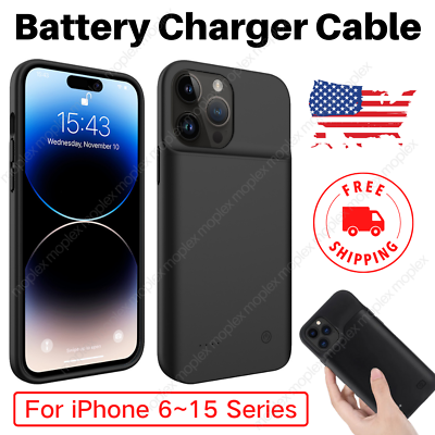 #ad For iPhone 15 14 13 12 11 8 Battery Charging Case Phone Cover Power Bank Charger $22.43