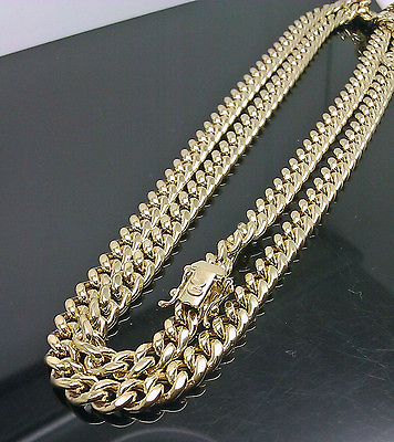 #ad Real 10k Gold Chain Miami Cuban Necklace Link Rope 24 inch 6mm Yellow Gold Link $1326.21