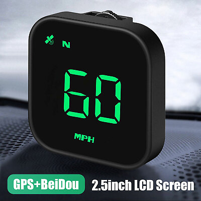 #ad Digital Car HUD GPS Speedometer Head Up Display MPH KMH Compass Overspeed Alarm $17.98