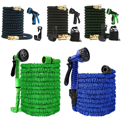 #ad 255075100150FT Expandable Flexible Garden Hose Pipe Water Pipe w Spray Nozzl $9.49