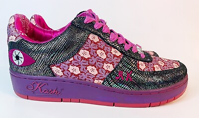 #ad Kashi Kicks Sneakers Pink Floral Snake Skin Glitter RARE Women’s US 7.5 $39.00
