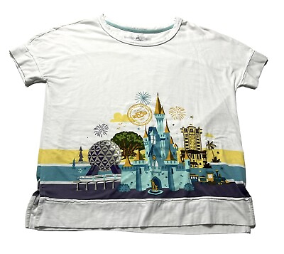 #ad Disney Parks Walt Disney World 4 Park Icons White T shirt Adult Unisex Large LG $24.99