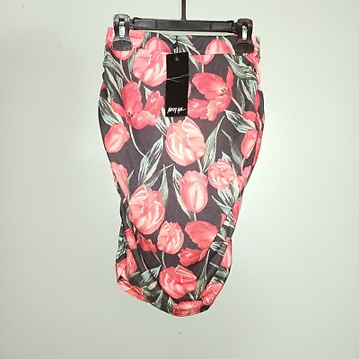 #ad Nasty Gal Tulip Print Gathered Side Mini Skirt $11.26
