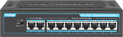 #ad 10 Port Gigabit Poe Network Switch: Featuring 8 Poe Ports 2 Enhanced Uplink P $63.99