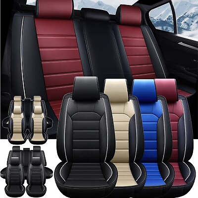 #ad For Honda CR V CRV 5 Seat Full Set Car Seat Covers Leather Front Rear Protectors $79.81