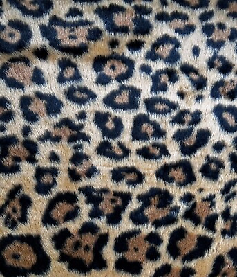 #ad Faux Leopard Fur Medium Pile 58quot; W Fabric Full Fur Suit Costume Sold by Yard $29.50