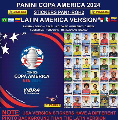 #ad * LATIN AMERICA VERSION * Panini Copa America 2024 Stickers PAN1 ROH2 $0.99