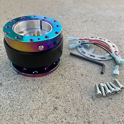 #ad 6 Hole Universal Car Steering Wheel Quick Release Hub Adapter Neochrome $33.24