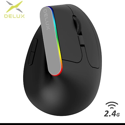 #ad #ad Delux M618C RGB Ergonomic Vertical Office Gaming Wireless Mouse Mice for PC $19.99