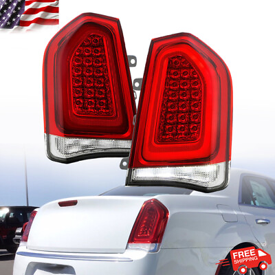 #ad Red LED LeftRight Taillight For 2015 2023 Chrysler 300 Chrome Trim Tail Lights $199.98
