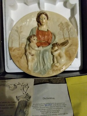 #ad 1986 The Gift of Wisdom Renaissance Madonnas Italy 3D Alberto Santangela Plate $20.00