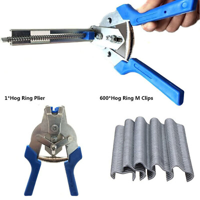#ad Type M Nail Ring Plier Kit Poultry Bird Cage Fastener Wire Clamp Staples Tool US $10.67