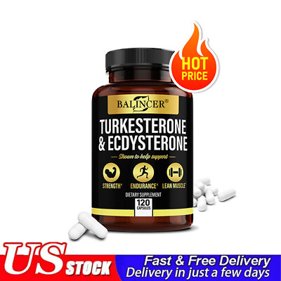 #ad Turkesterone 1200mg Ultra High Strength Supports Energy Performance 120 Caps $14.12