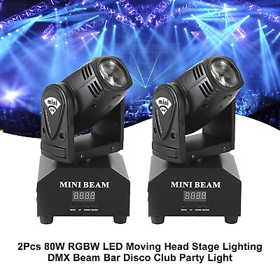 #ad 2x 80W RGBW LED Moving Head Stage Lighting DMX Beam Bar Disco Club Party Lights $135.89