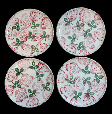 #ad Vintage Set of 4 Roses 8quot; Salad Plates 1987 Haldon Group Made in Japan $39.99