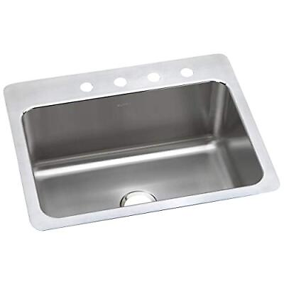 #ad Elkay Lustertone Classic DLSR2722105 Single Bowl Dual Mount Stainless Steel Sink $395.19
