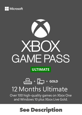 #ad Xbox Ultimate Game Pass 1 Year 12 Month Subscription Global See Description $94.99