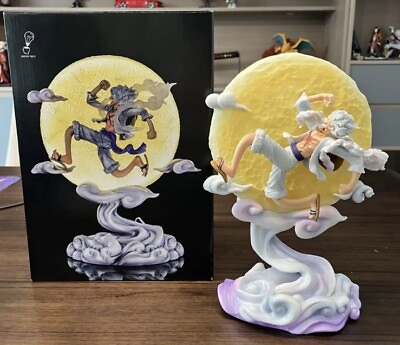 #ad One Piece Anime Figure Gear 5 Nika Luffy Moon Light Pvc Statue Model Toys $54.99