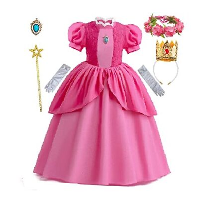 #ad Princess Peach Dress Princess Peach Kids 120 Style1 princess Peach Costume $41.98