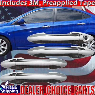 #ad For 2012 13 14 15 16 2017 Hyundai Accent CHROME Door Handle COVERS w o Smart Key $18.98
