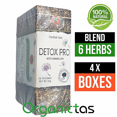 #ad DETOX PRO Tea 4x Boxes 80 Bags Natural Body Detox amp; Cleansing Herbal Blend $19.99