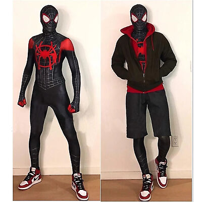 #ad #ad Miles Morales Spider Man Jumpsuit Cosplay Costume Outfit Adults Spandex Bodysuit $20.49