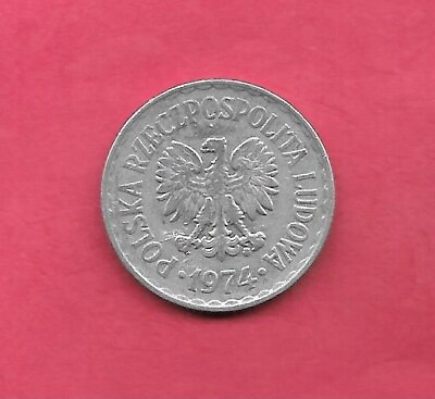 #ad POLAND POLISH Y49.1 1974 VF VERY FINE OLD VINTAGE ALUMINUM ZLOTY COIN $0.99