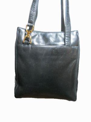 #ad Koret Superior Soft Black Leather Shoulder Bag Five Leather Lined Compartments $50.00