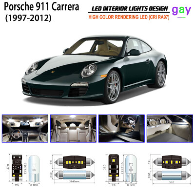 #ad Bulbs White LED Interior Light Kit For Porsche 911 Carrera 1997 2012 Replacement $18.06