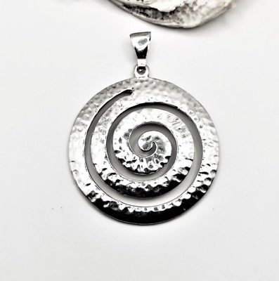 #ad 925 Sterling Silver Spiral Pendant $143.57