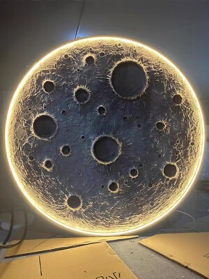 #ad 3d Moon Mural 40cm With Remote Led Dimming Waterproof custom size also available $189.05