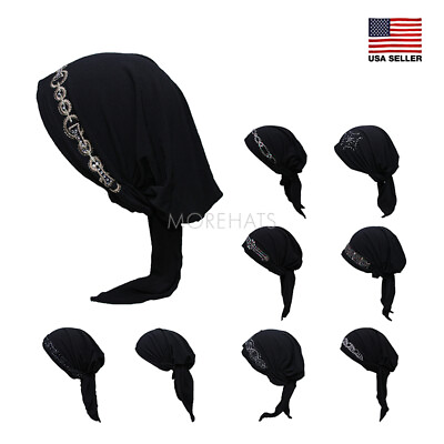 #ad Various Scarf Slip On Pre Tied Turban Hat Chemo Cancer Headwear Beanie Cap Women $12.99
