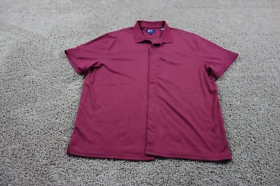 #ad Magna Ready Shirt Mens XL Red Button Up Magnetic Snap Short Sleeve Pima Cotton $23.98
