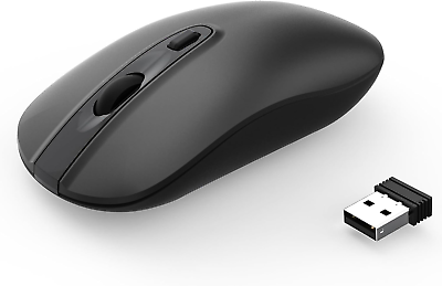#ad Wireless Computer Mouse 2.4G Slim Cordless Mouse Less Noise for Laptop Ergonomi $18.49