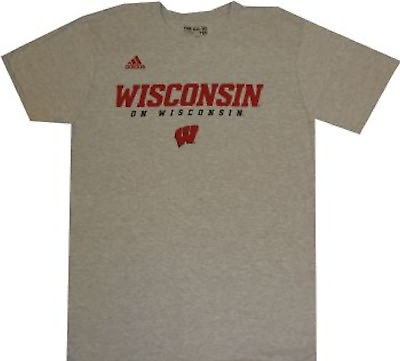 #ad Wisconsin Badgers Adidas Grey Wordmark T Shirt $25.00 Clearance New tags $7.55