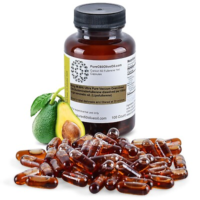 #ad PureC60OliveOil C60 Organic Avocado Oil Capsules 100ml 99.99% C60 $69.99