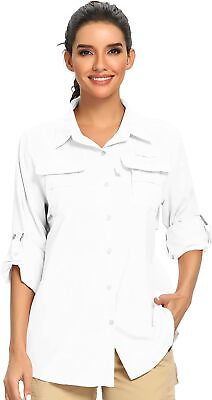 #ad Women#x27;s UPF 50 UV Sun Protection Safari Shirt Long Sleeve Outdoor Cool Quick D $59.65
